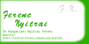 ferenc nyitrai business card